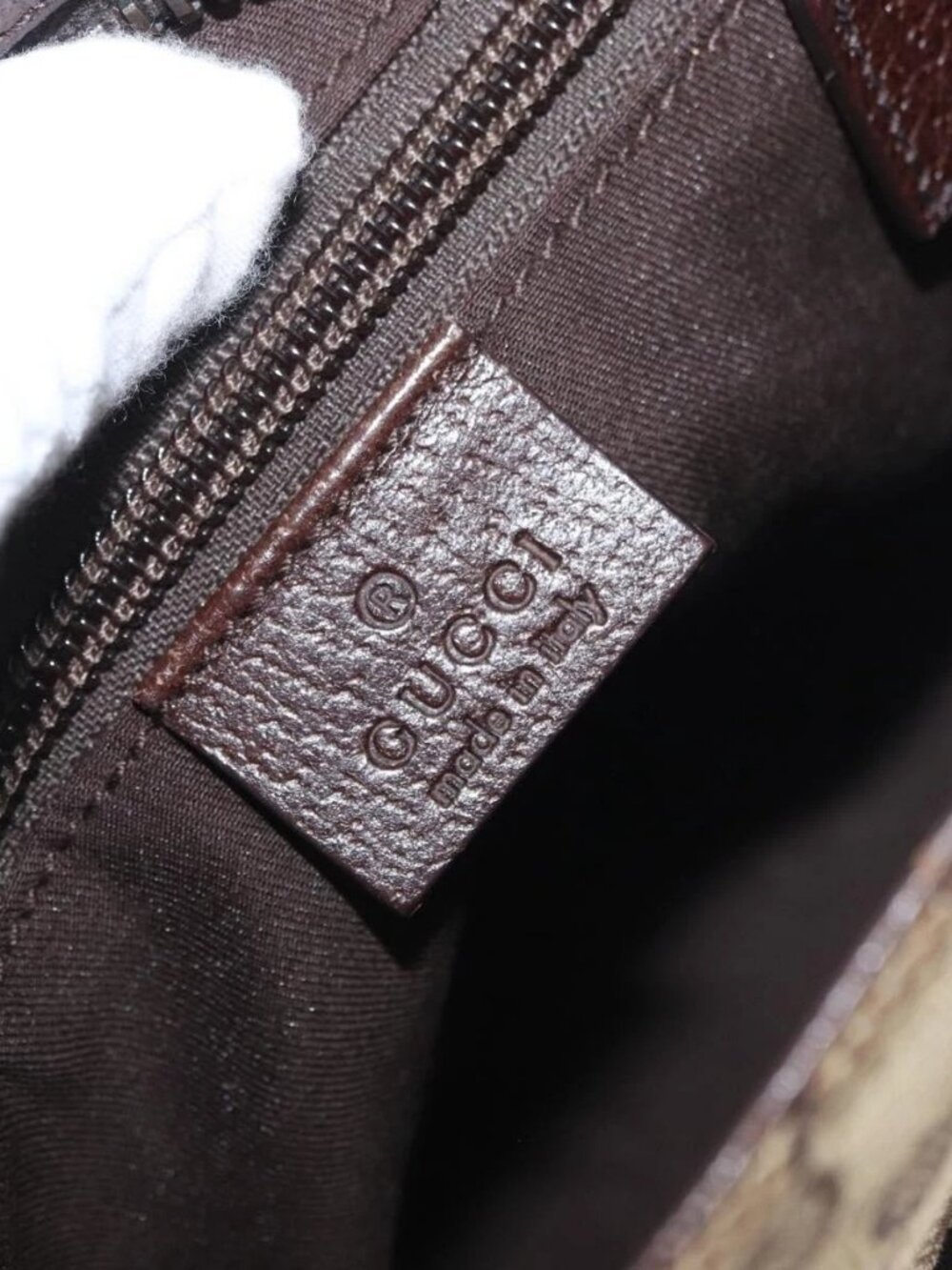 GUCCI GG Canvas Shoulder Bag Beige Silver - Picture 10 of 16